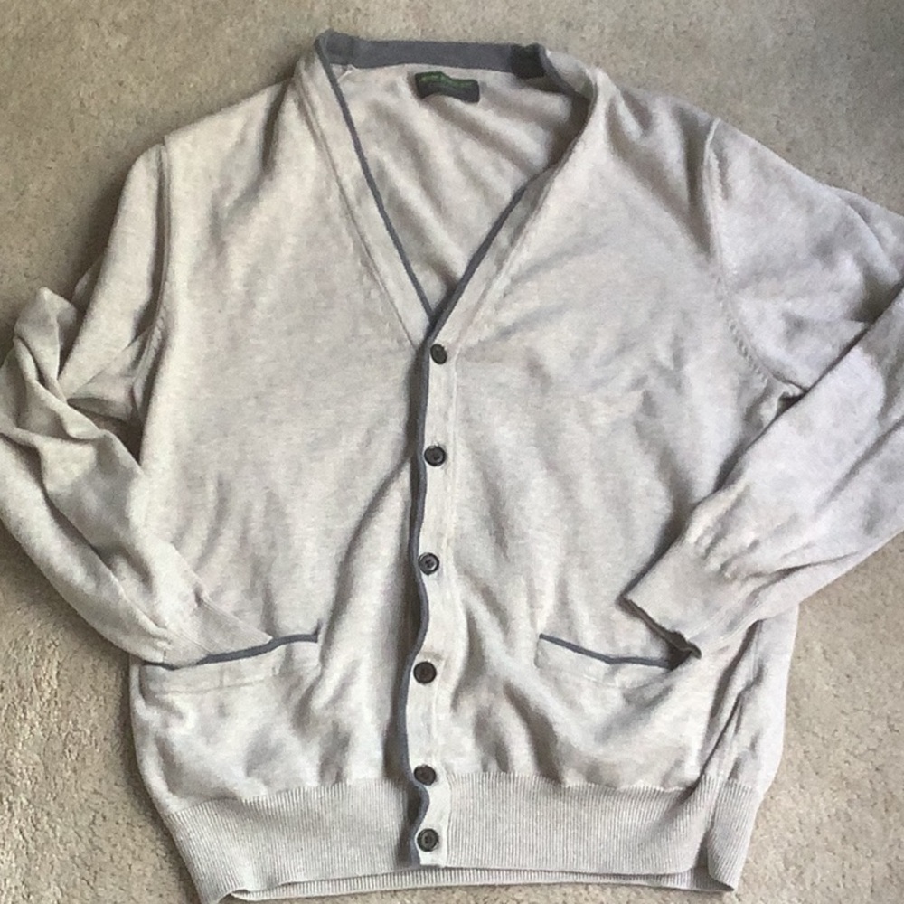 100% cotton cardigan , Sz L but see measurements.  Has been washed.